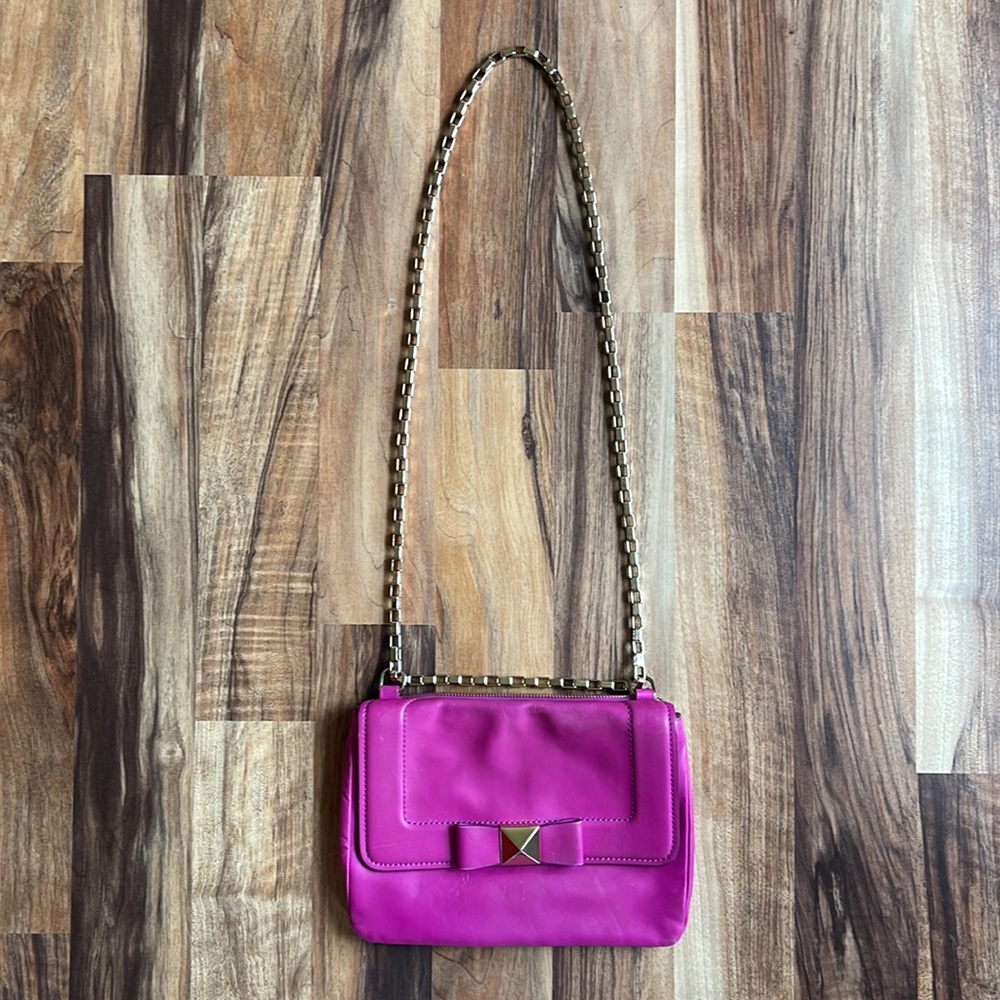 Kate Spade Pink Leather Crossbody Chainlink Bag